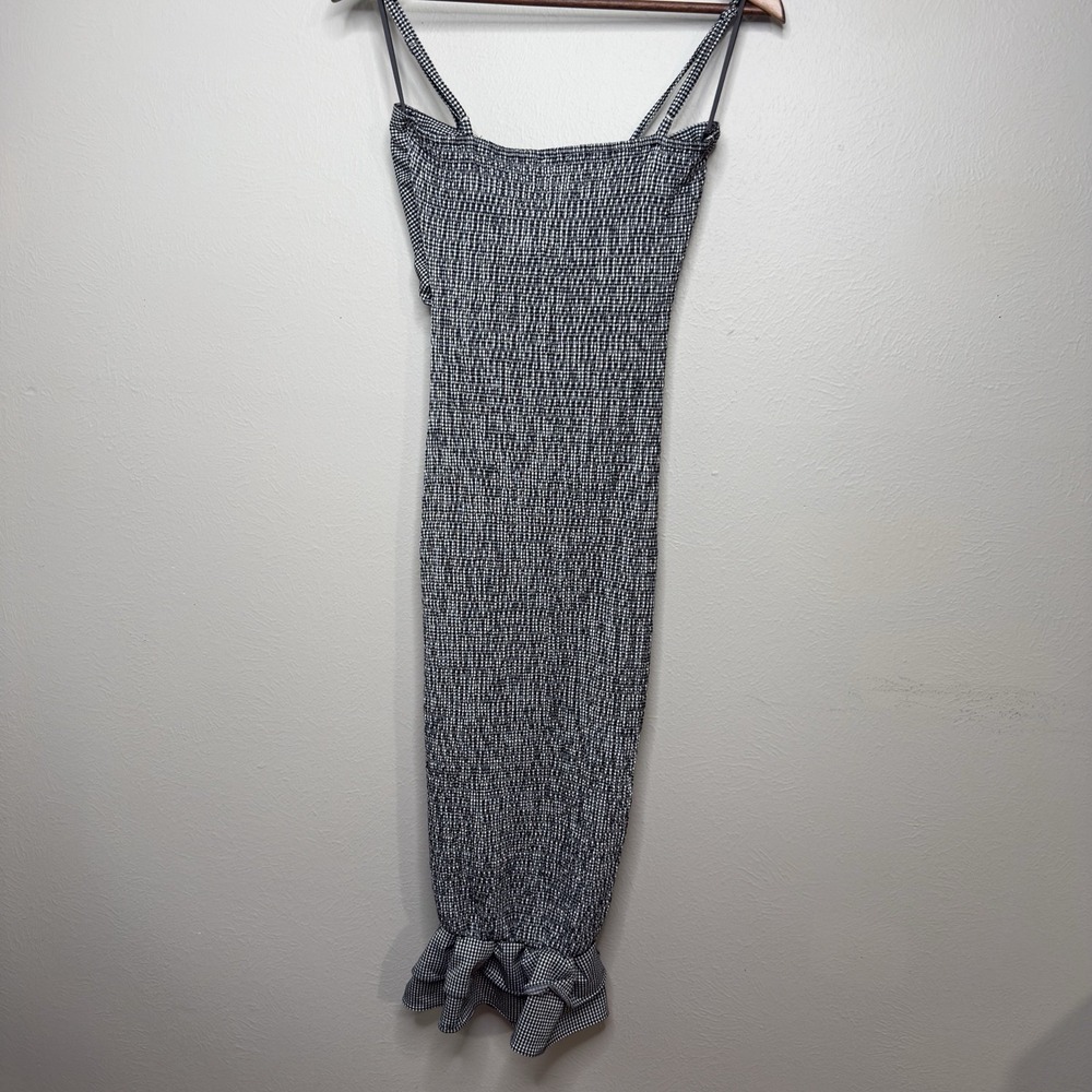 Mable Anthropologie Front Tie Gingham Smocked Mermaid Dress Cottagecore Beachy - Picture 3 of 11